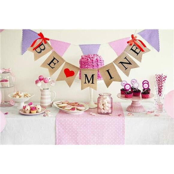 Valentines Day Decor, Valentines Decorations Banner,Valentines Day Burlap Banner - Picture 7 of 8